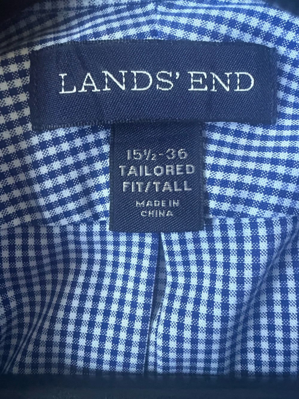 Land’s End Set of 3 TALL Blue Cotton Button-downs - Picture 3 of 6